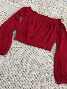 Red Off-Shoulder Top