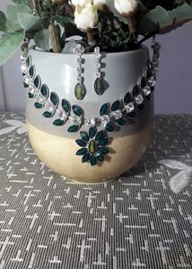 Blue Necklace And Earrings Set