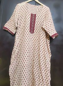 Nude Color Kurti Maroon Floral For 48 Bust