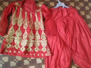 Beautiful Red Short Kurti With Dhoti Salwar ❤️‍🔥