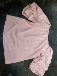 Peach Off-Shoulder Floral Top