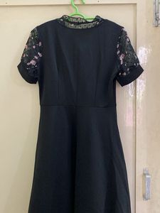 Black Floral Detail Dress