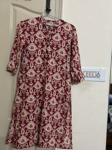 Maroon Printed Kurtha