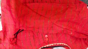 Red Embellished Kurta