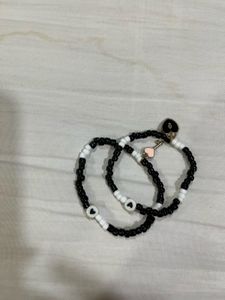 Heart Beaded Bracelets - Set of Two