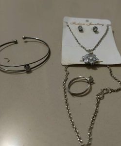 Jewelry Set: Necklace, Earrings, Ring, Bracelet