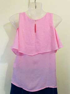 Pink Cold Shoulder Top