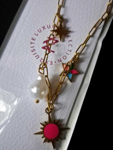 Charm Necklace with Pearl and Colourful Details