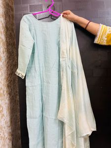 Light blue Embroided suit set