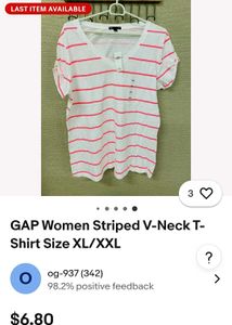 GAP Striped V-Neck Tee