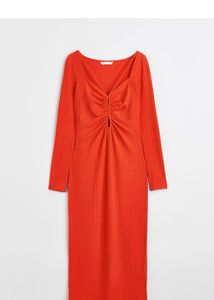 Coral Red Cutout Mini Dress