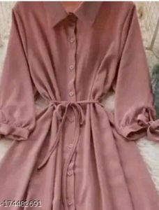 Stylish Pink Shirt Dress
