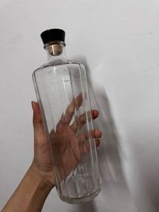 Empty Gin Bottle With Glass Set