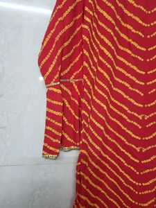 Beautifully Red Kurta Pant Set With Bell Sleeves