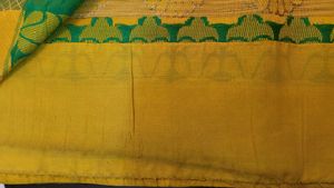YELLOW- GREEN CHANDERI COTTON SAREE