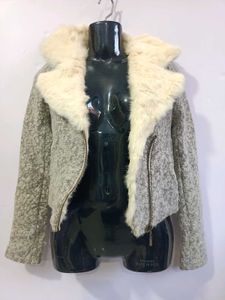 Stylish Girl's Fur Collar Jacket Size 12 -14
