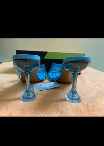 Blue  Transperent Cinderella Heels