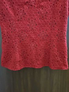 Red Floral Lace Top (Oriental/Chinese/Qipao/Cheong