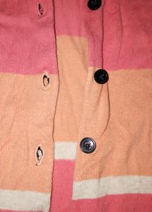 Korean Striped Cotton Cardigan🌸🧡✨