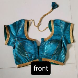 Readymade Light Blue Blouse Silk Blend Material