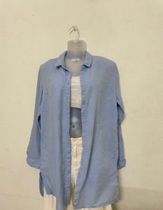 PRIMARK Pintresty Oversized Shirt Blue For Women