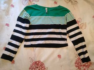 Striped Casual Crop Tee
