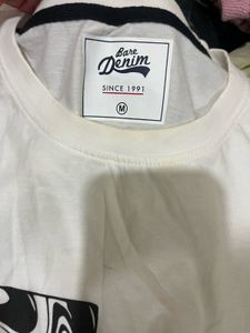 White Printed Oversize T-shirt