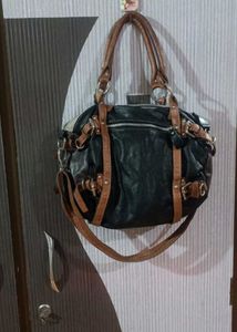 Unique Leather Accent Bag