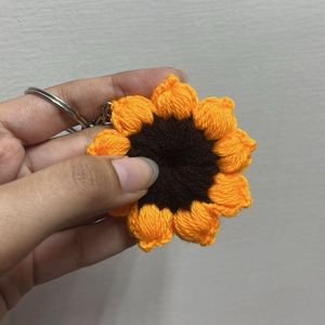 Crochet Sunflower Keychain