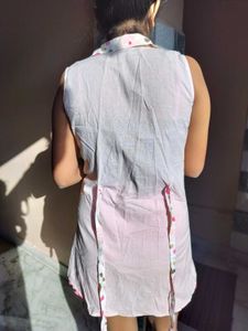 Pink Sleeveless Top | long shirt | outer
