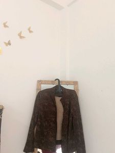 Brown Animal Print Blazer