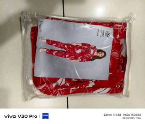 Red Floral Pajama Set