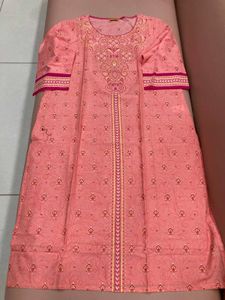 Pink Embroidered Tunic Dress