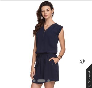 Navy Blue Dress With Pockets By Rocky Star