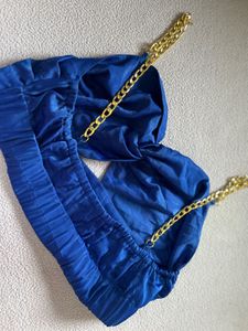 Zara Blue Chain Strap Top
