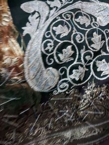 Green  Banaras Embroidered Fabric Heavy Work Saree