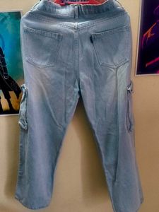 Light Wash Cargo Jeans