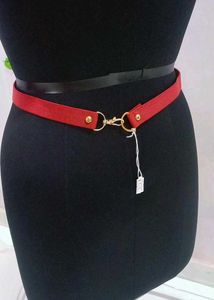 Red Motiffs Studded Waist Belt