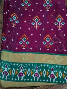 Purple Indian Print Saree