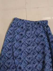 Blue Patterned Maxi Skirt