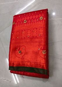 Brocade Jhalak With Stone Work