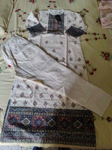 Floral &amp; Geometric Print ladies Kurta With Pant