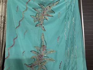 GOLDEN PARTY WEAR THREAD SAREE