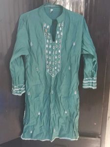 Green Ethnic Kurta with Pathani bottom