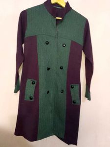 Stylish Green & Purple Coat