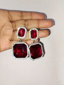 Red Gemstone Earrings