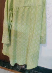 Fabindia Green Printed Tunic Shirt