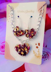 Heart Resin Jewelry Set