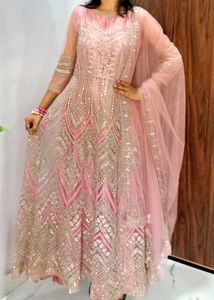 Elegant & Most Gorgeous  Pink padded Ethnic Gown