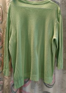 Levi&#39;s Green Crewneck Textured Knit Sweater